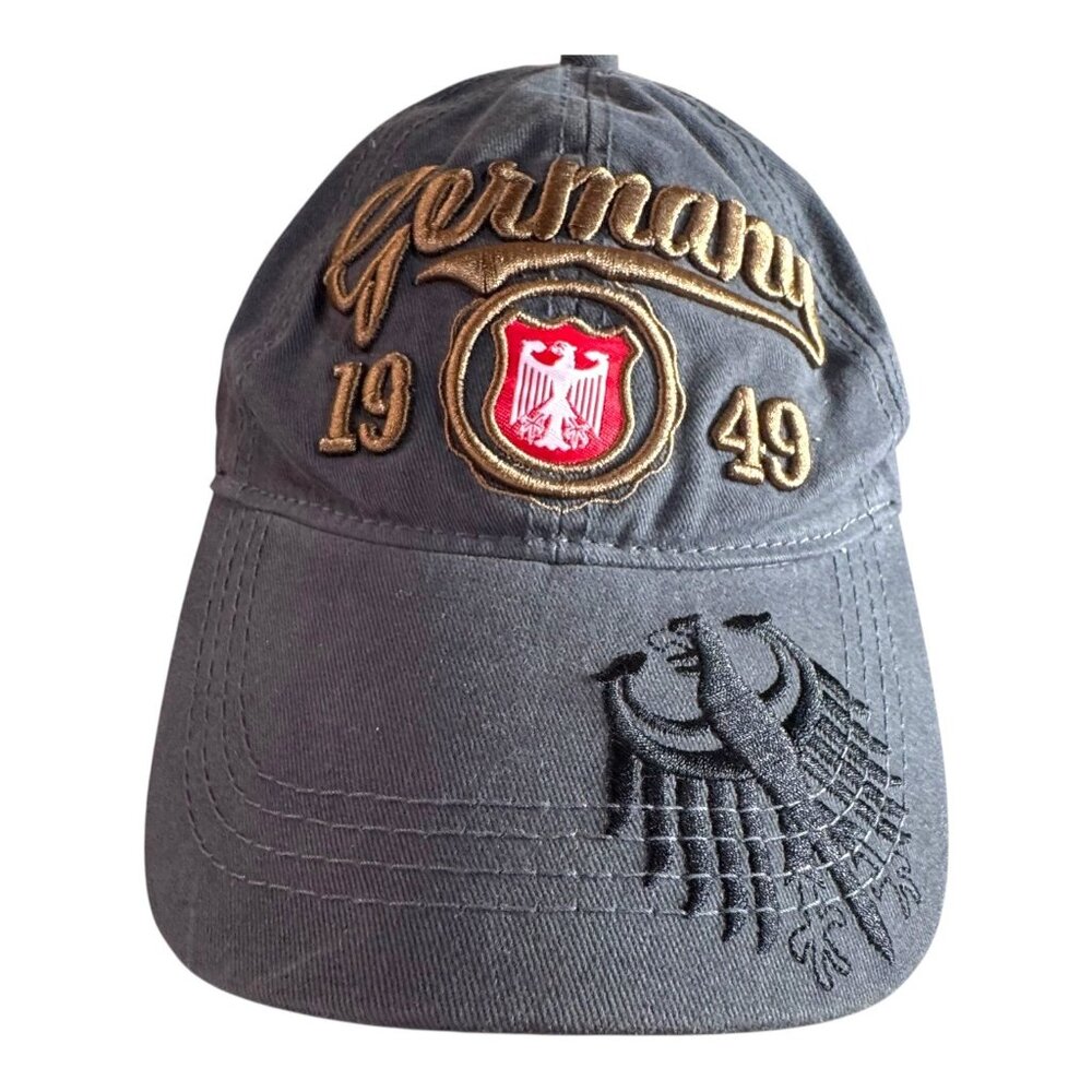 Germany 1949 Fox Originals Embroidered Baseball Cap Gray One Size Shield Y2K